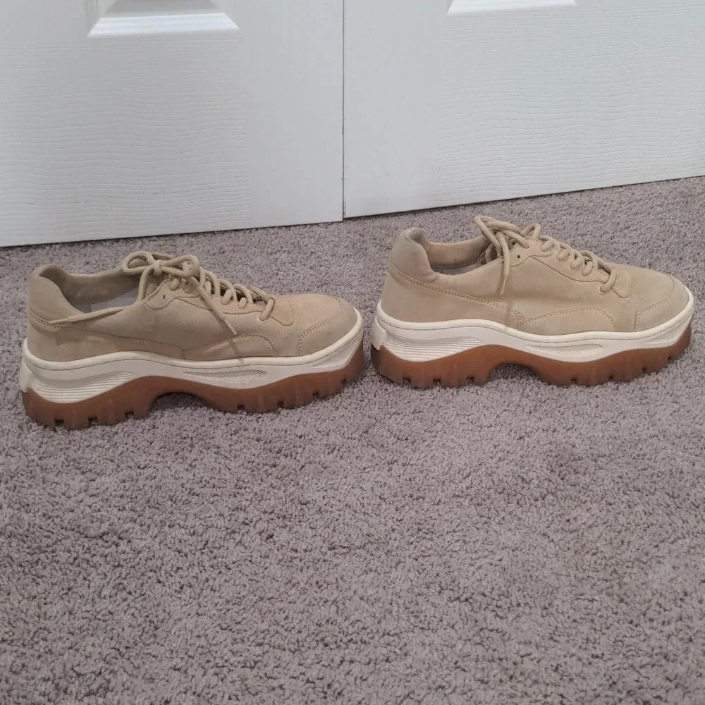 Bronx Baisley Tan Suede Chunky Platform Lug Sole Sneakers EU 41